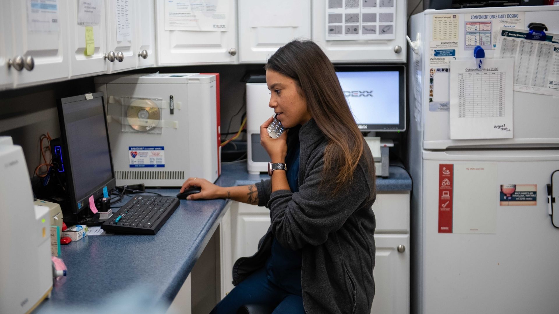 Eyota Veterinary Clinic – Eyota Veterinary Clinic team member on a call
